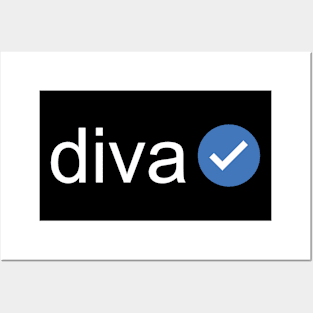 Verified Diva (White Text) Posters and Art